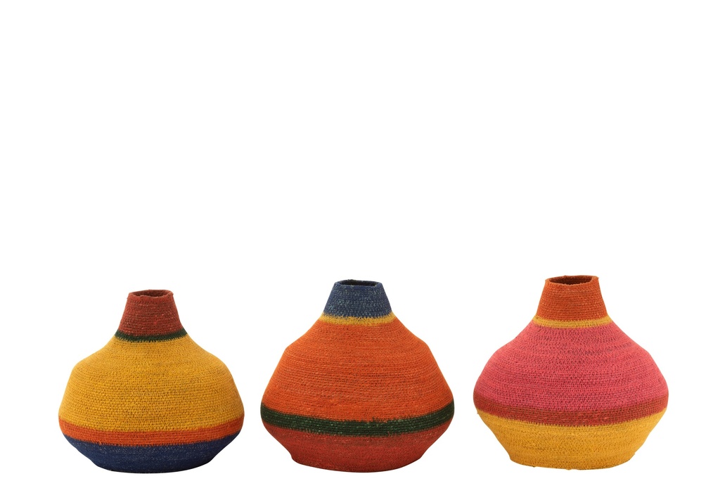 Vase Stripes Seagrass Mix Assortment