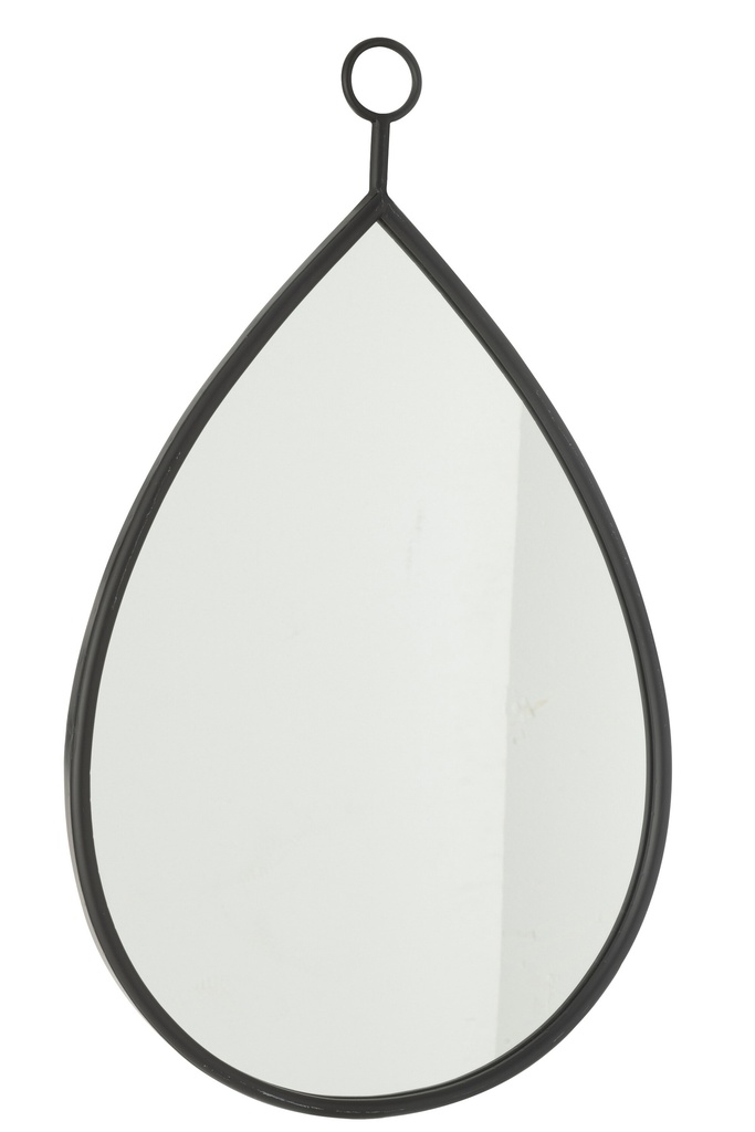 [50884] Miroir suspendu en forme de goutte/MDF noir