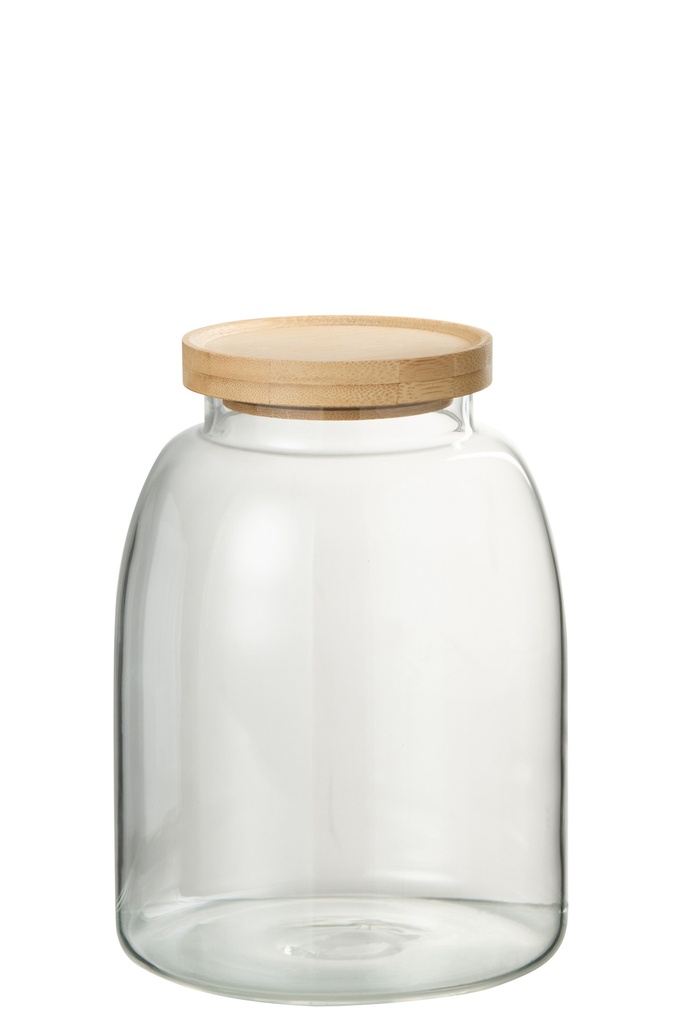 Pot en verre Tom Verre/Bambou Transparent/Naturel