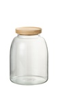 Glass Pot Tom Glass/Bamboo Transparent/Natural