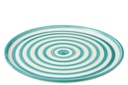Plate Granada Stripes Ceramic White/Aqua