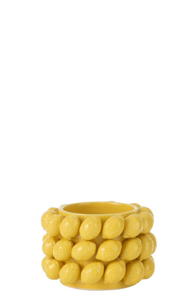 Flowerpot Lemons Ceramic Yellow Small