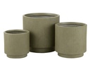 Set Of 3 Flowerpots Misty Clay