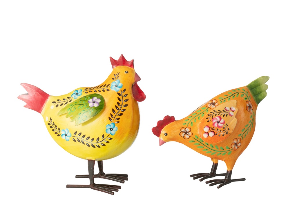 Hen Drawings Greenery Iron Mix