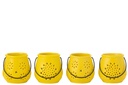 Tealightholder Bucket Motives Porcelain Yellow