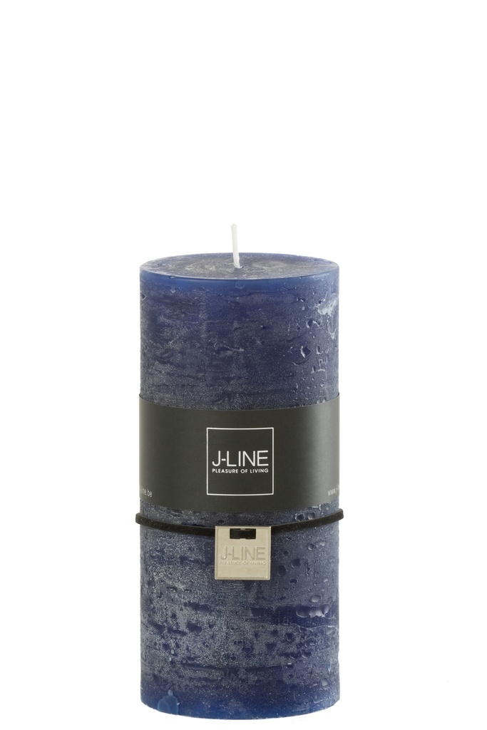 Bougie cylindrique bleu foncé grande taille