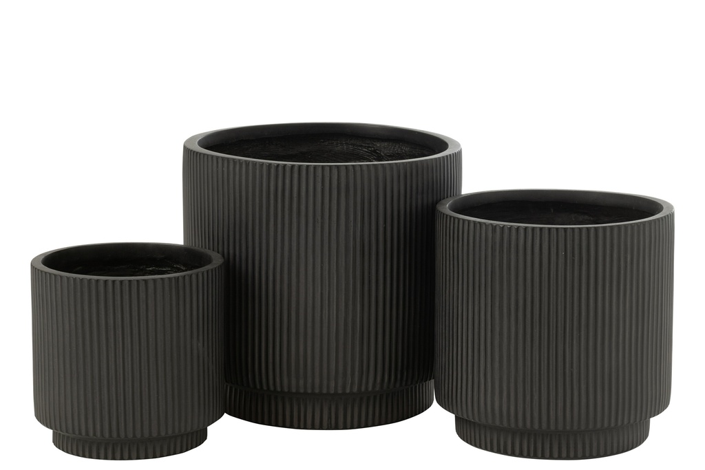 Lot de 3 pots de fleurs Misty Clay