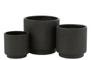 Set Of 3 Flowerpots Misty Clay