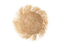 Coussin rond en raphia naturel
