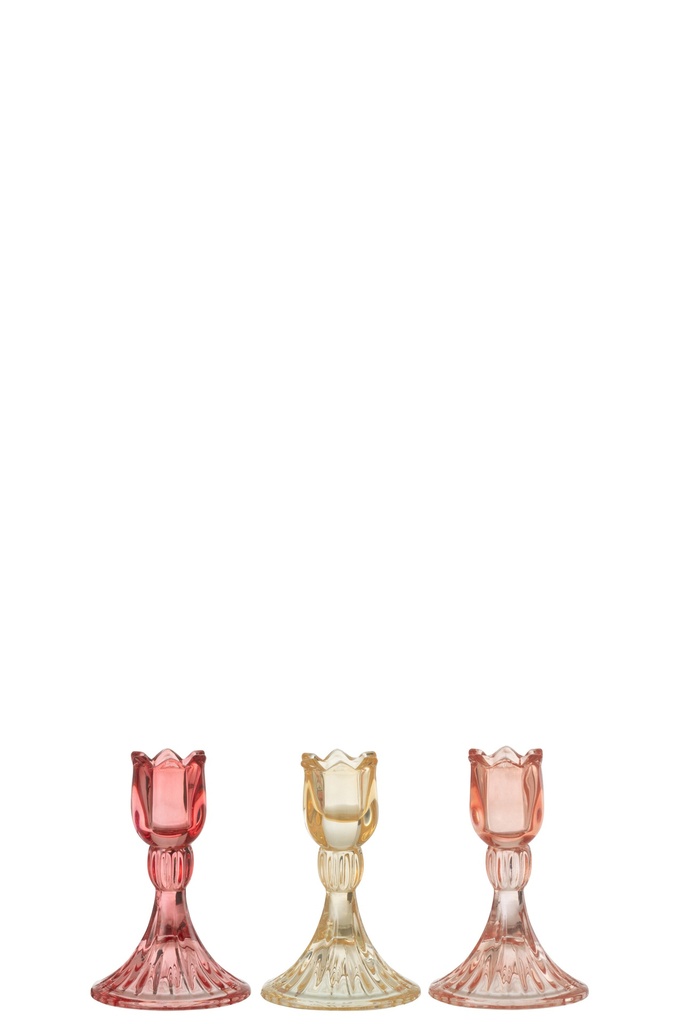Candle Holder Tulip Warm Glass