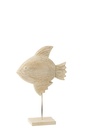 Décoration Poisson Bois de manguier/Métal Naturel/Blanc