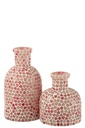 Mosaïque en verre rose en forme de cœur, grande taille