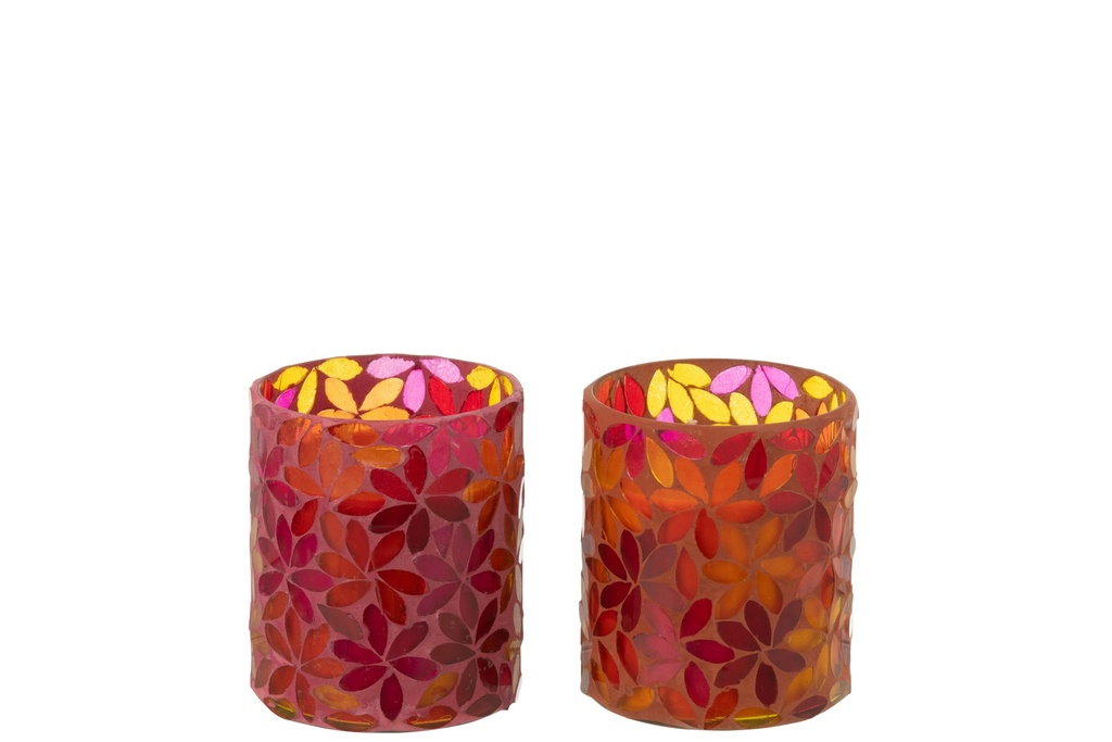 Bougie parfumée en cire mosaïque de fleurs