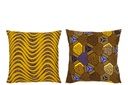Coussin Motif Courbes/Rondes Mélange de Tissus