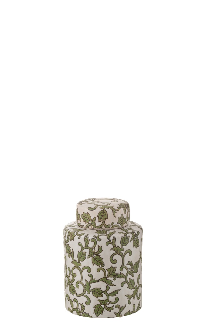 Pot décoratif Yezi en porcelaine vert/blanc