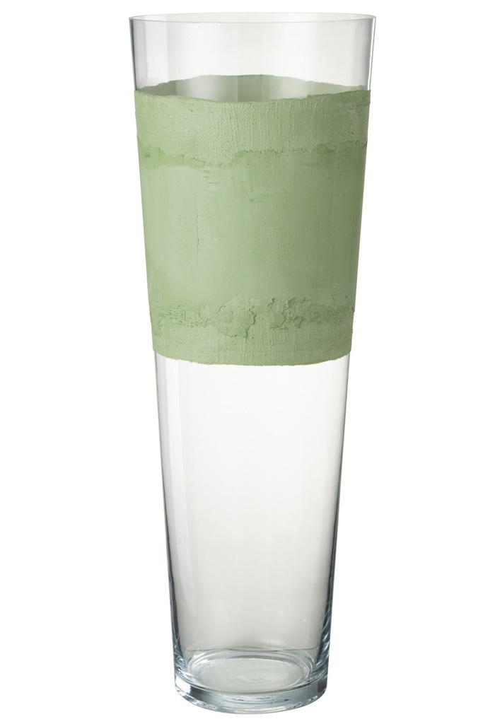 Vase Delph Verre Transparent/Vert Extra