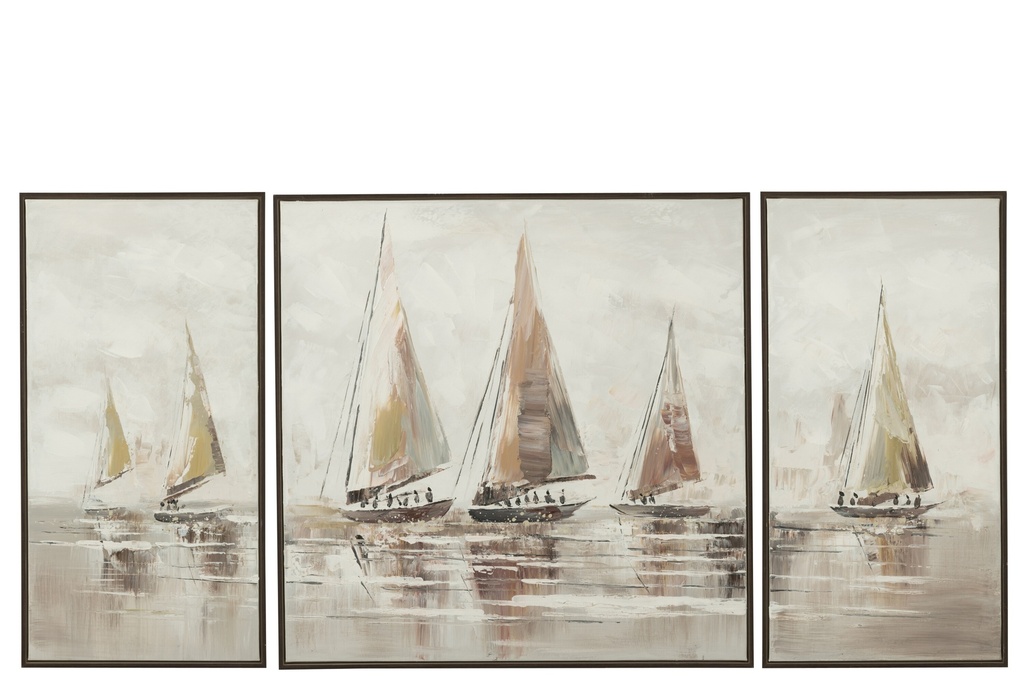 Set Of 3 Painting Hog Acrylic/Canvas