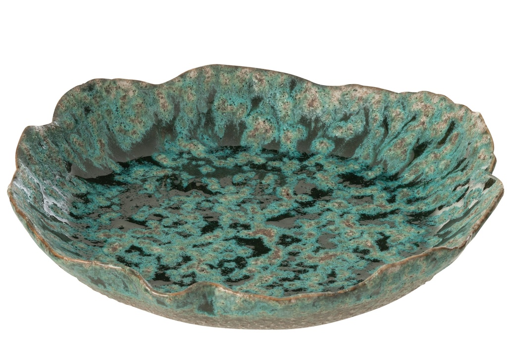 Tray Decorative Naga Ceramic Azur/Brown