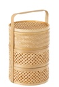 Panier de rangement 3 compartiments en bambou naturel