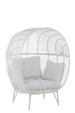 Fauteuil Lounge Ovale Acier Blanc