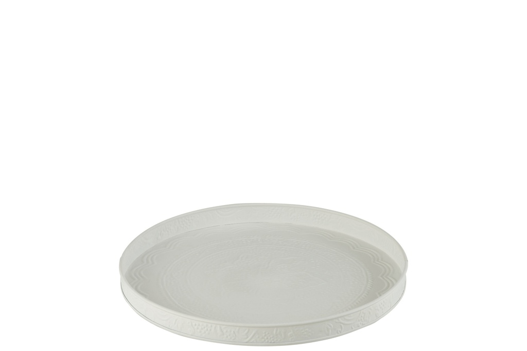 Tray Round Classic Iron White