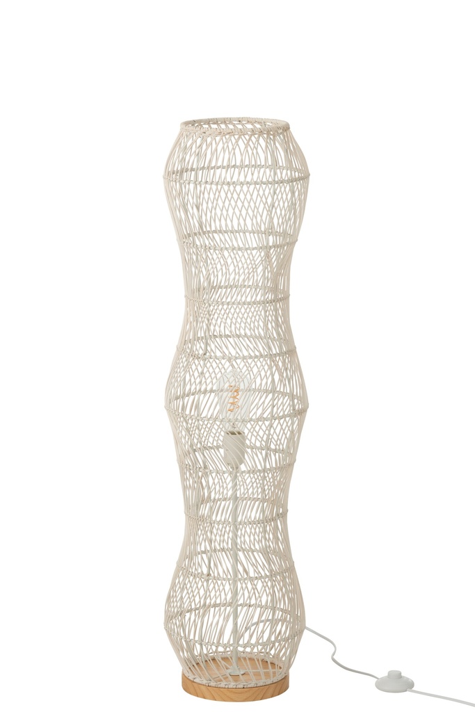 Lampadaire Rotin Tressé Métal