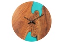 Horloge murale moderne en bois d'acacia/résine