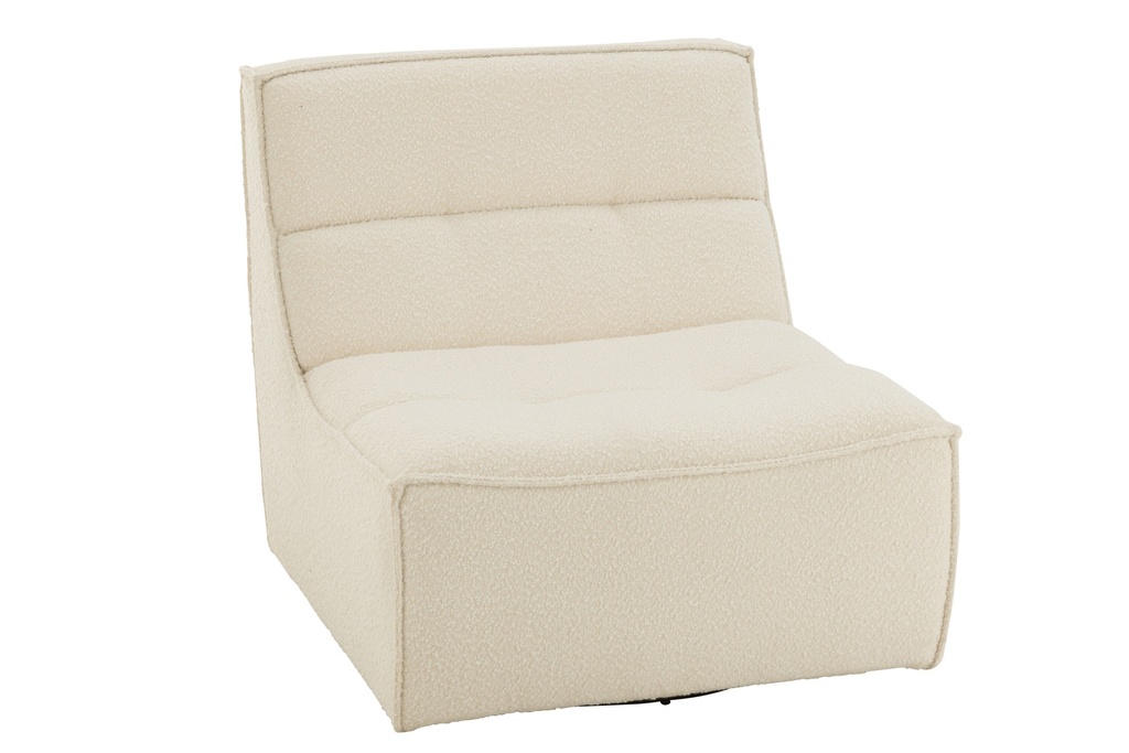 Fauteuil Pivotant Carré Mousse Écru