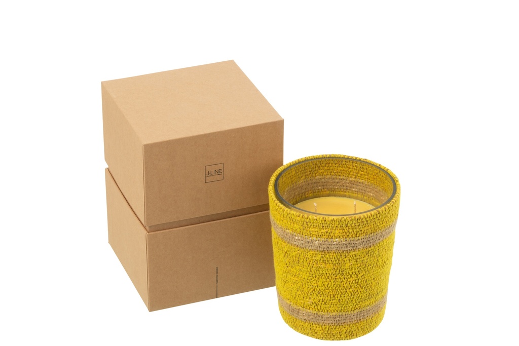 Scented Candle Basket Wax Yellow