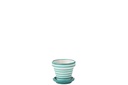 Flowerpot+Plate Granada Stripes Handmade/Handpainted Ceramic