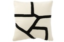 Coussin à rayures textile blanc/noir