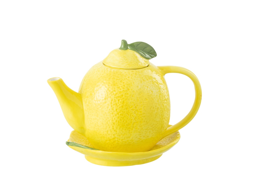 Teapot + Plate Lemon Dolomite