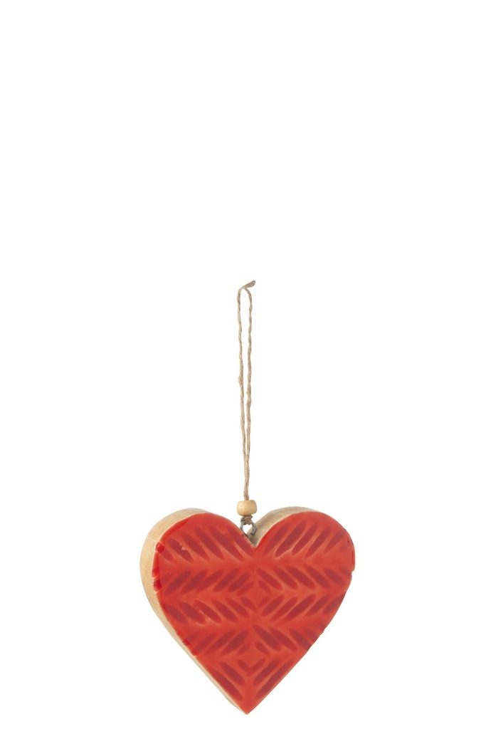 Hanger Heart Ovals Mango Wood