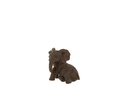 Elephant Lying Poly Dark Brown