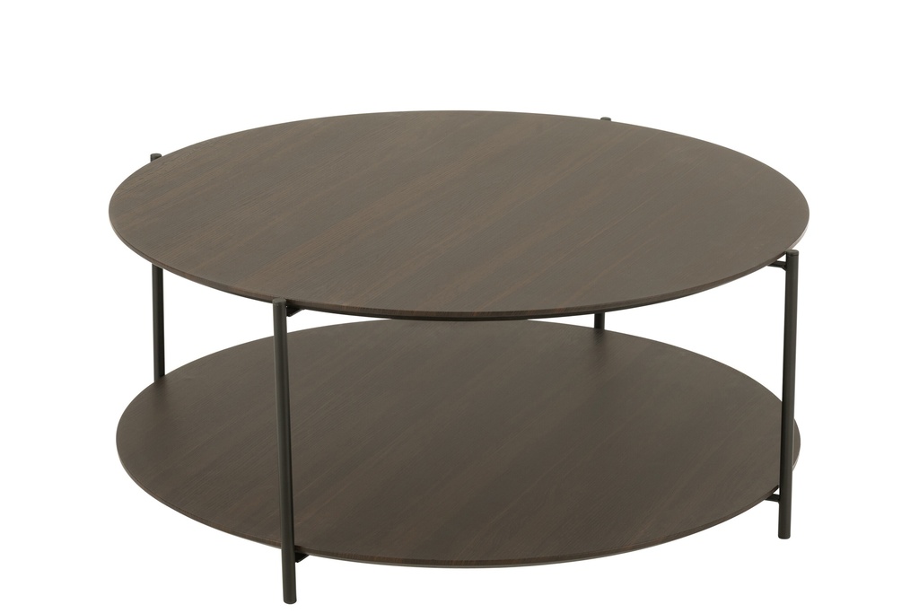 Coffee Table Round MDF/Metal Dark