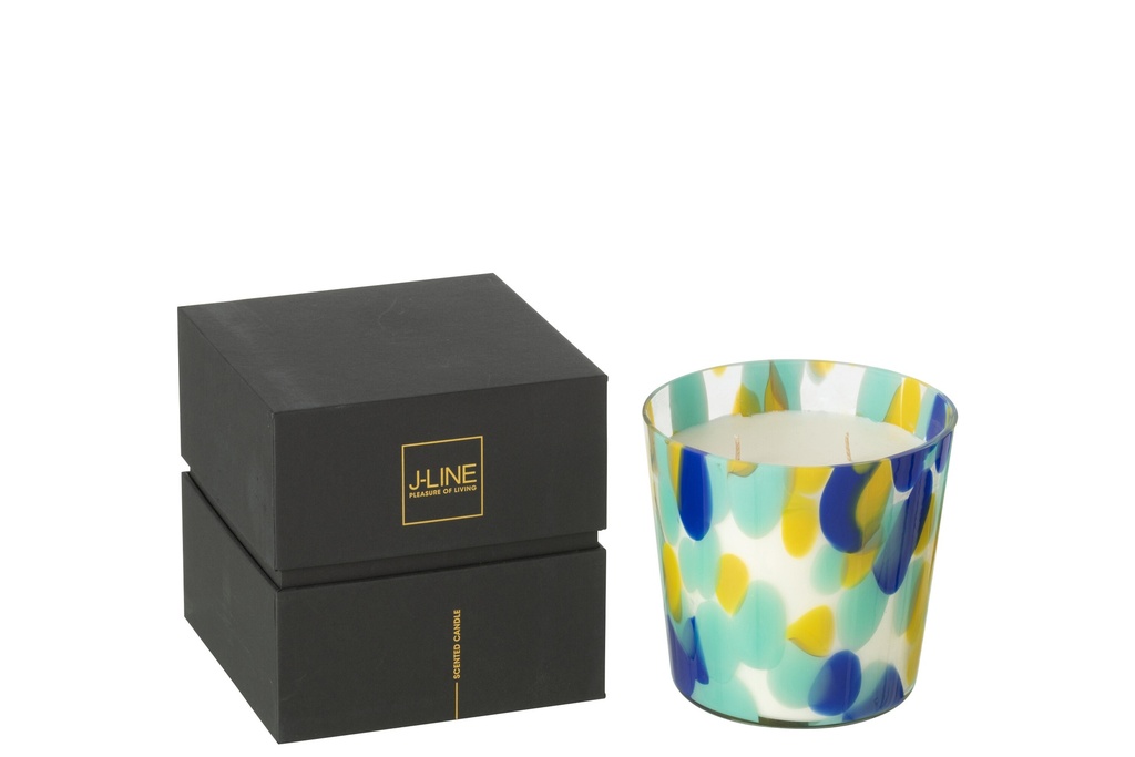 Bougie parfumée Noa Bleu/Jaune Petite - 50 heures