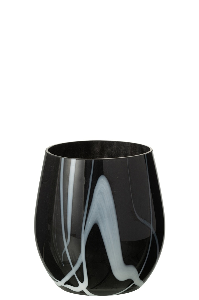 Verre effet fumée Hurricane noir/blanc