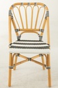 Chaise de salle à manger en rotin noir/blanc