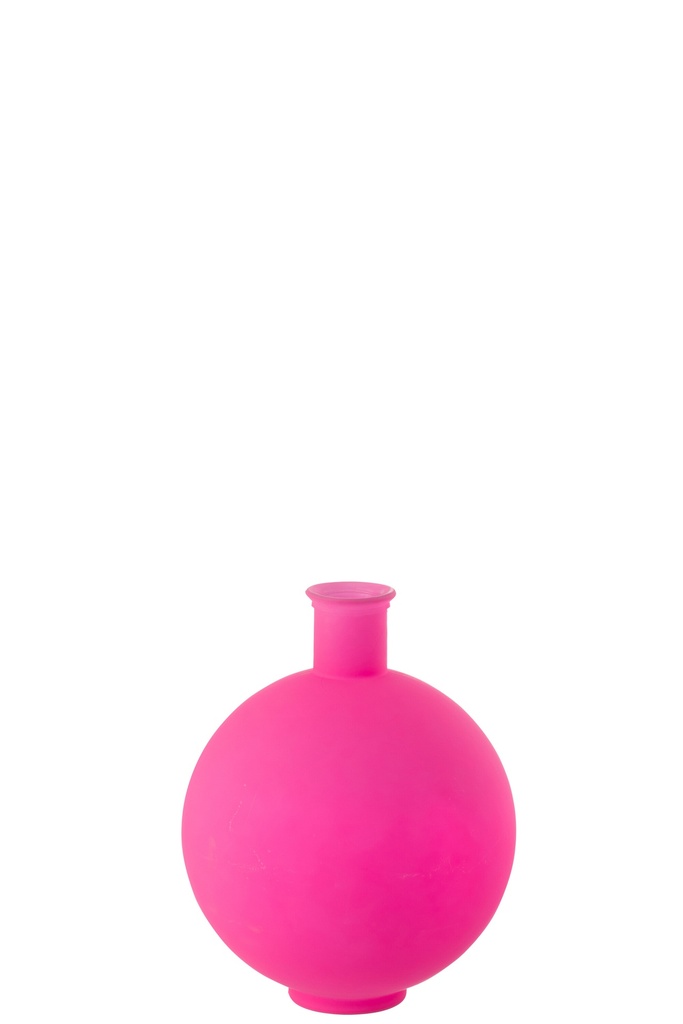 Vase Boule Verre Rose Néon