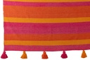 Plaid Stripes+Tassels Cotton Mix