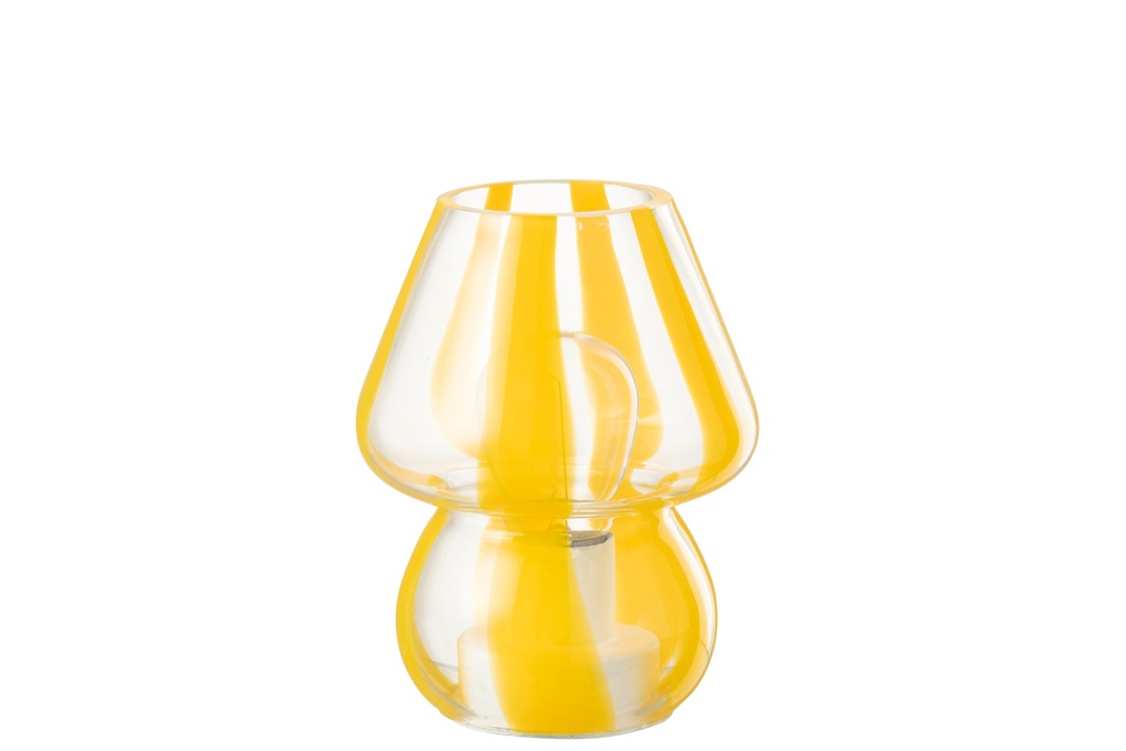 Table Lamp Stripes Glass Transparent/Yellow