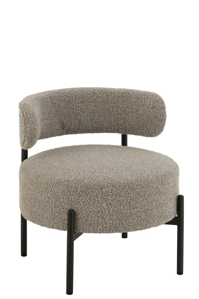 Lounge Chair Boucle Plywood/Polyester Grey/Black