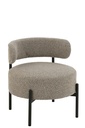 Fauteuil Lounge Boucle Contreplaqué/Polyester Gris/Noir