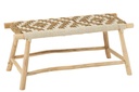 Banc Waverly en teck/jonc de mer naturel/blanc
