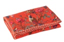 Plaid Oiseaux/Fleurs Velours de Coton Orange