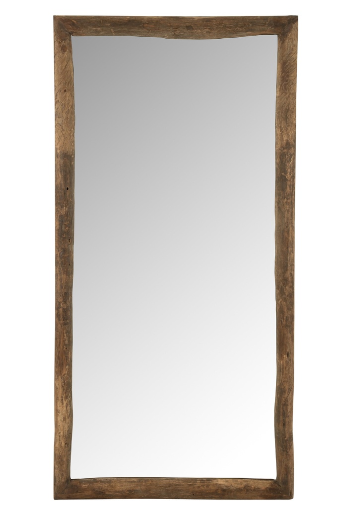 Miroir mural rectangulaire en bois marron