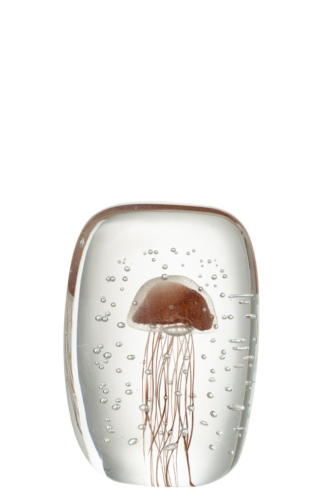 Presse-papier Calypso Triangle Verre Transparent/Rouge