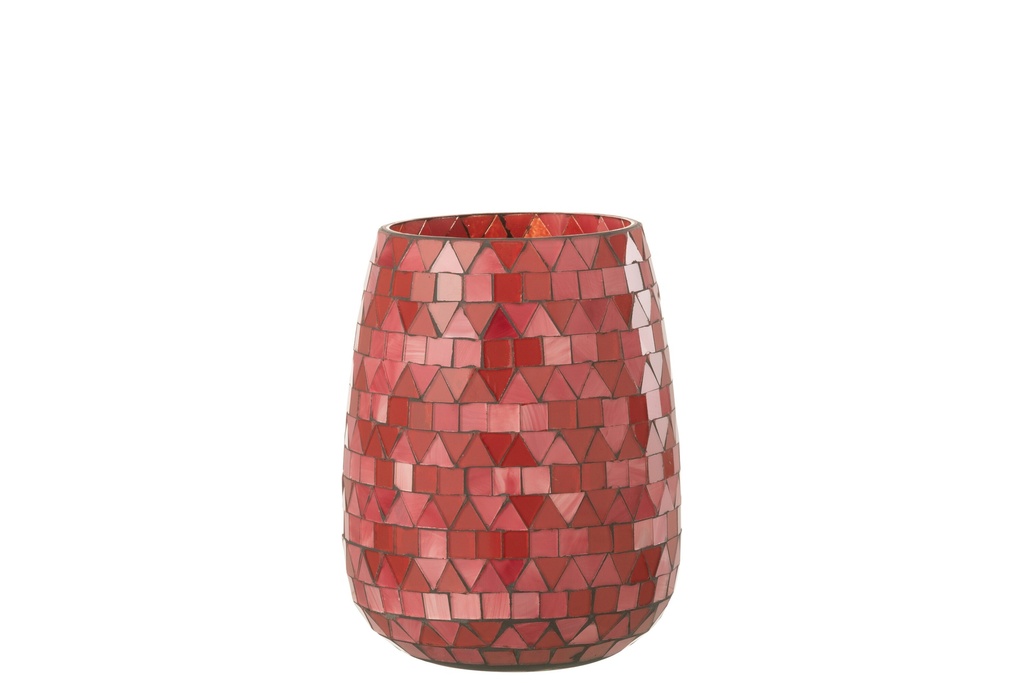 Hurricane Mosaic Triangle Glass Red/Pink