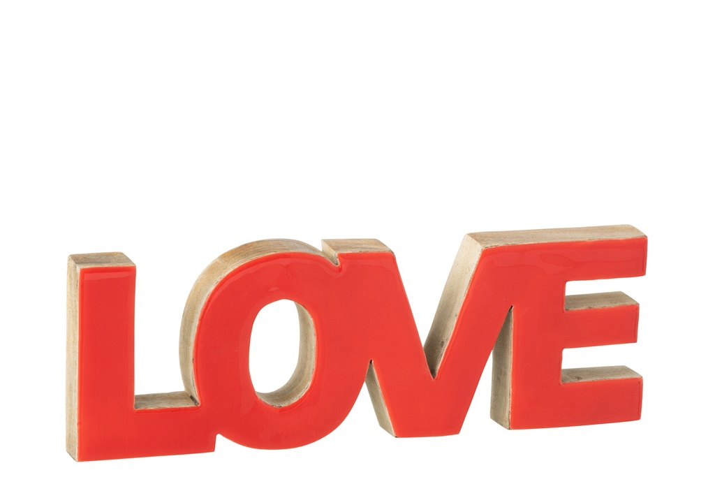 Lettre Amour Bois de Manguier Rouge