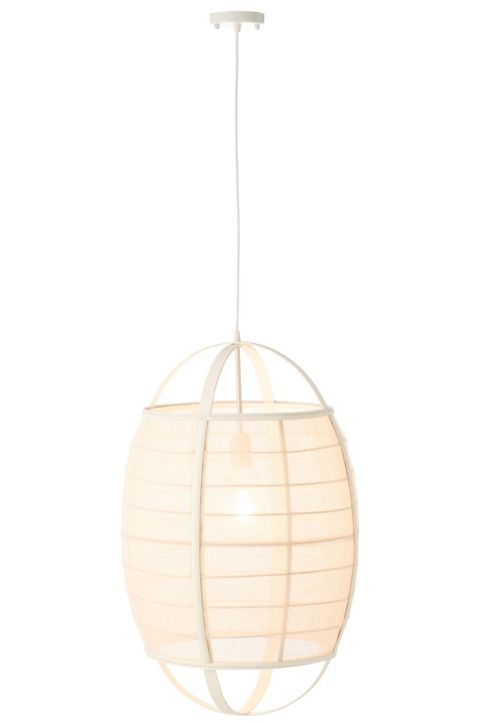Hanging Lamp Ion Linen/Bamboo White
